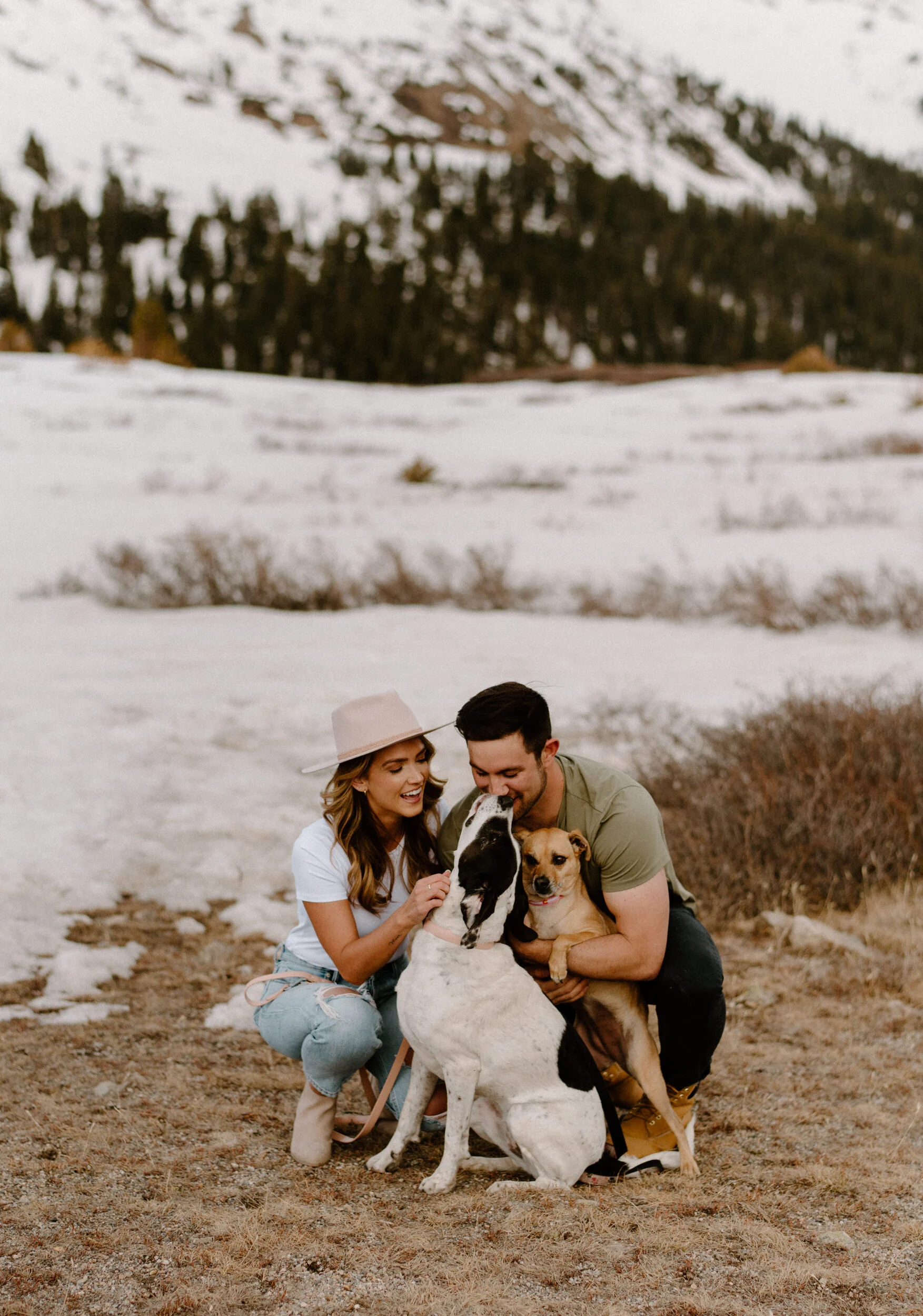  Colorado engagement photos. Engagement session at Loveland Pass. Loveland Pass engagement photos. Colorado wedding photographer. Engagement session with dogs.  