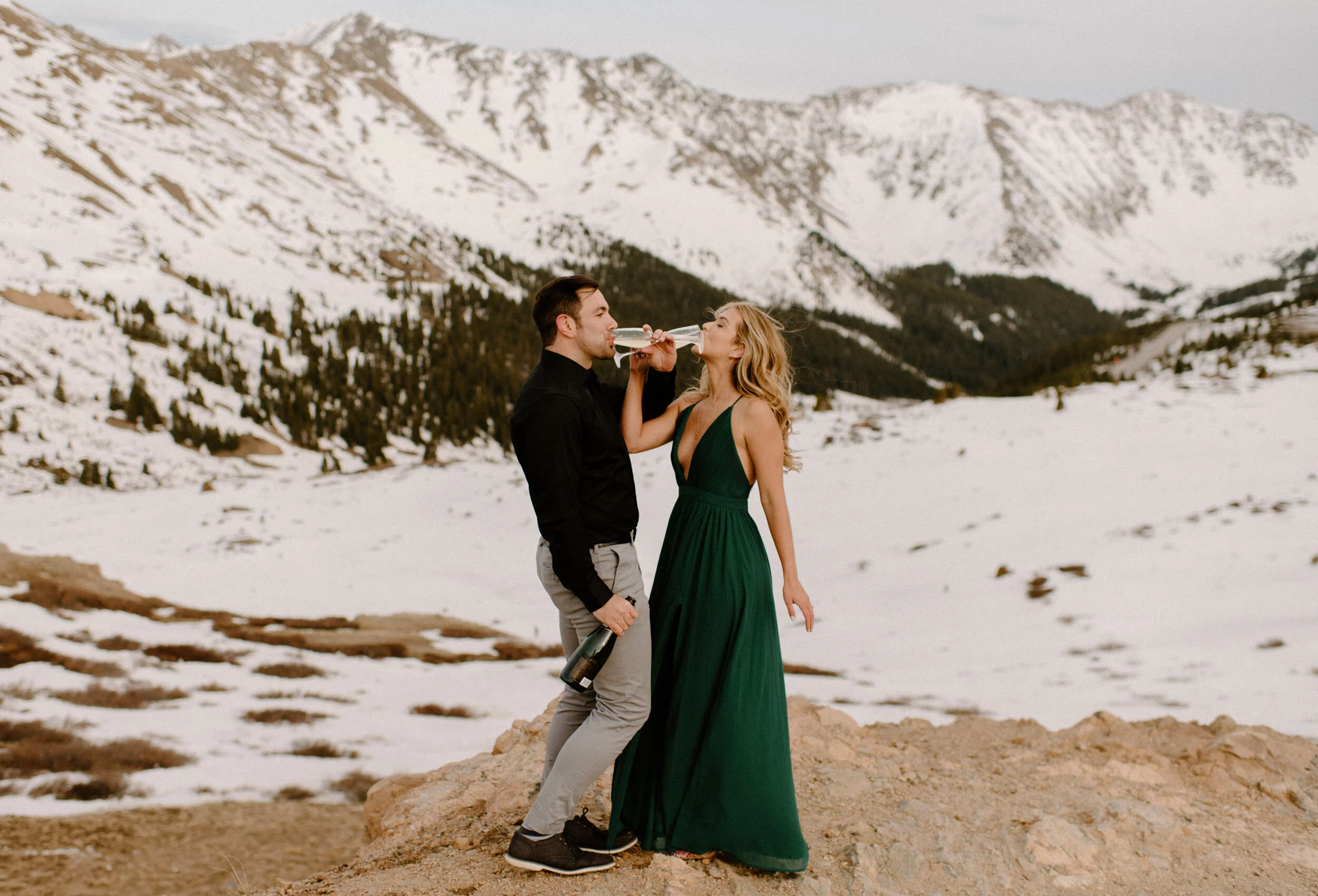 Loveland Pass winter engagement session photos. Colorado mountain engagement session. Loveland Pass wedding photographer. Colorado wedding and elopement photographer.  