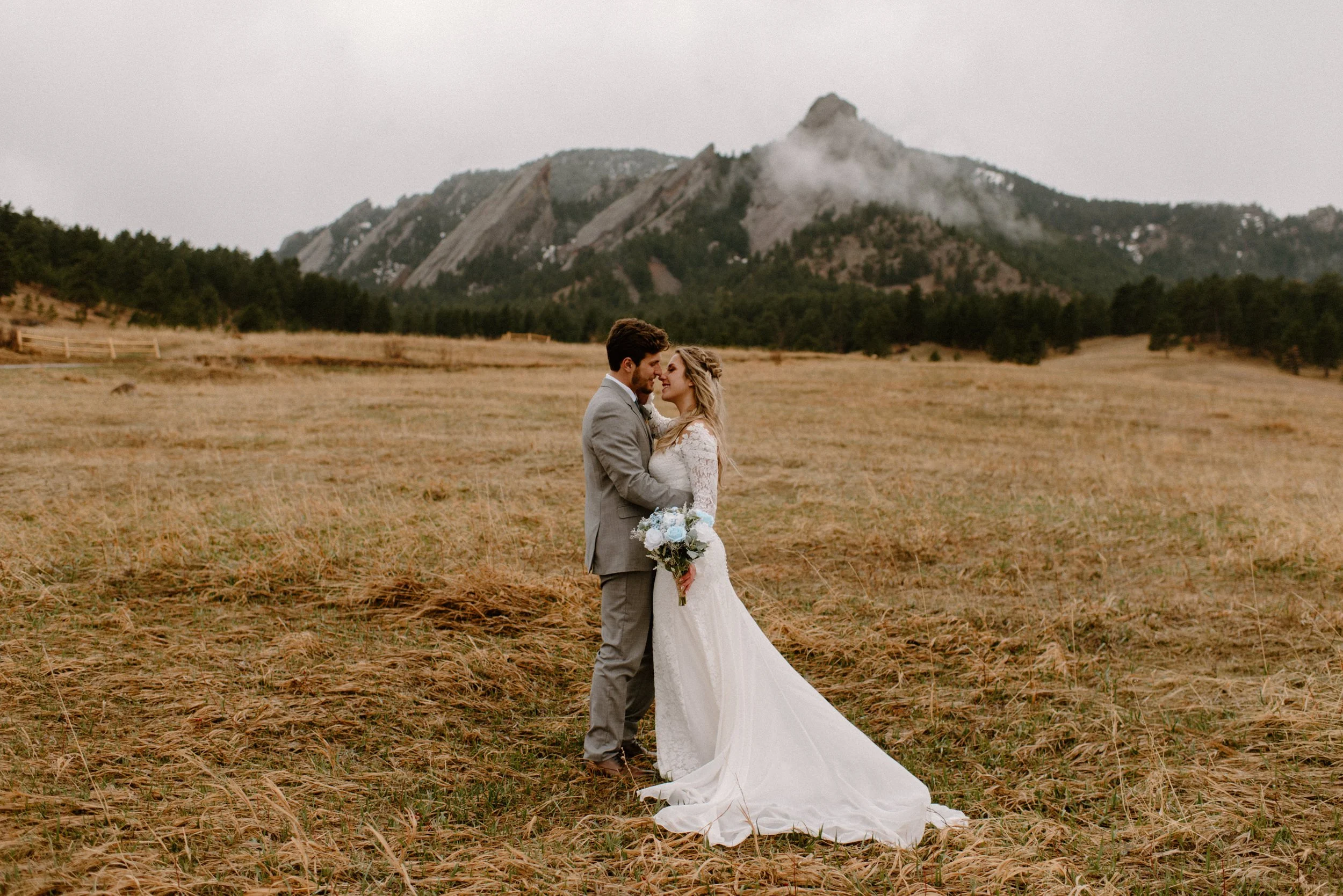 Elopement photography at Chautauqua Park in Boulder, Colorado.